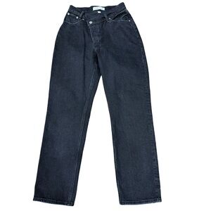 🖤 Abercrombie & Fitch Curve Love The Dad High Rise‎ Black Jeans Size 24 Short